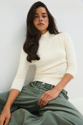 Knitted polo top - Gardenia