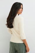 Knitted polo top - Gardenia