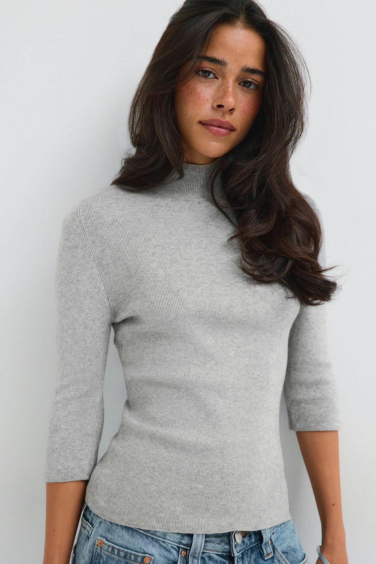 Knitted polo top - Noir