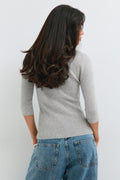 Knitted polo top - Noir