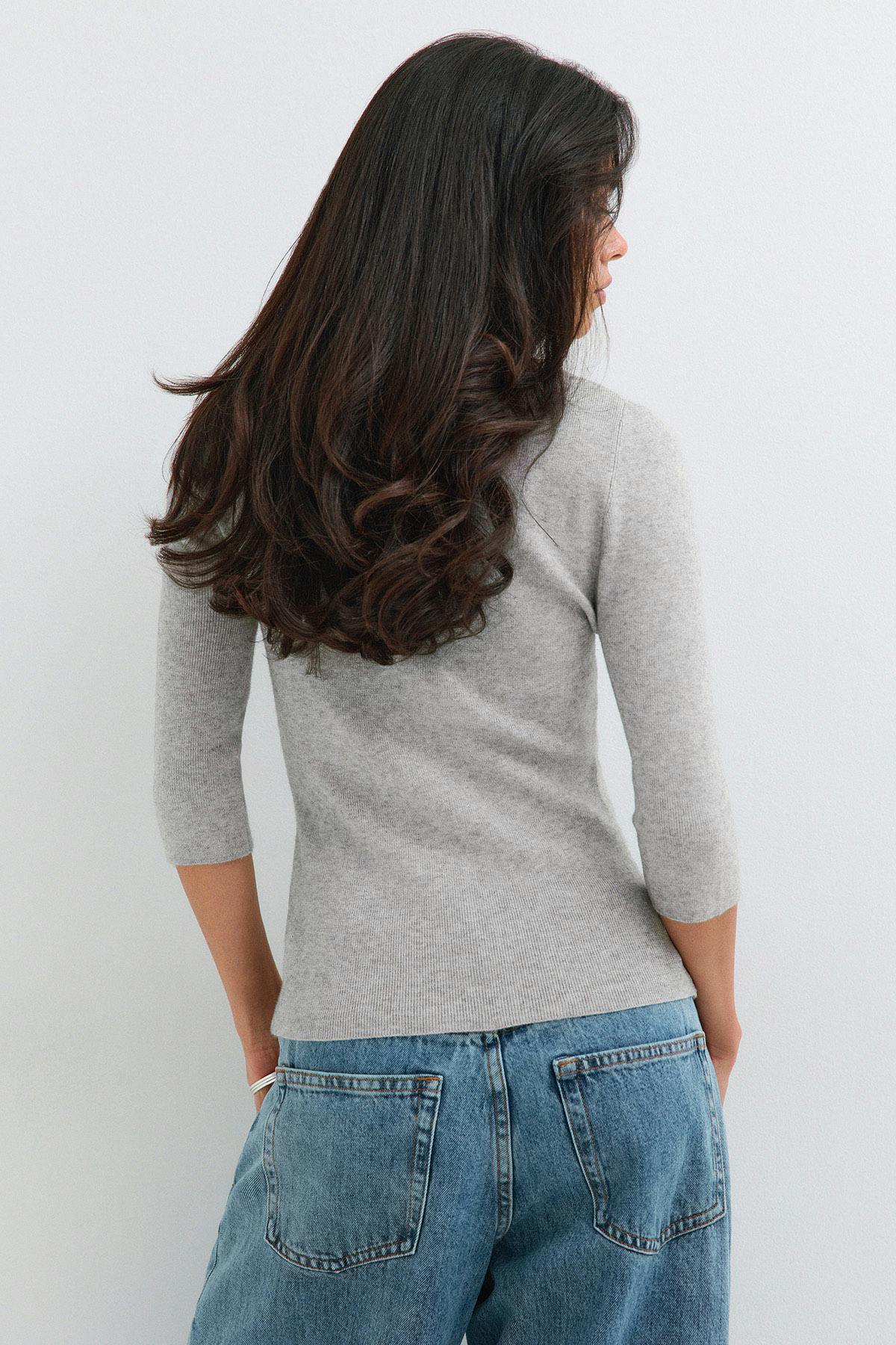 Knitted polo top - Noir