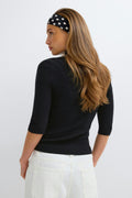 Knitted polo top - Noir