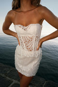 Embroidered corset top - Noir