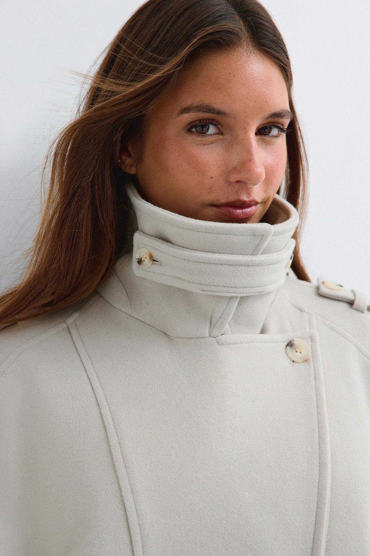 Wool blend jacket - Creme