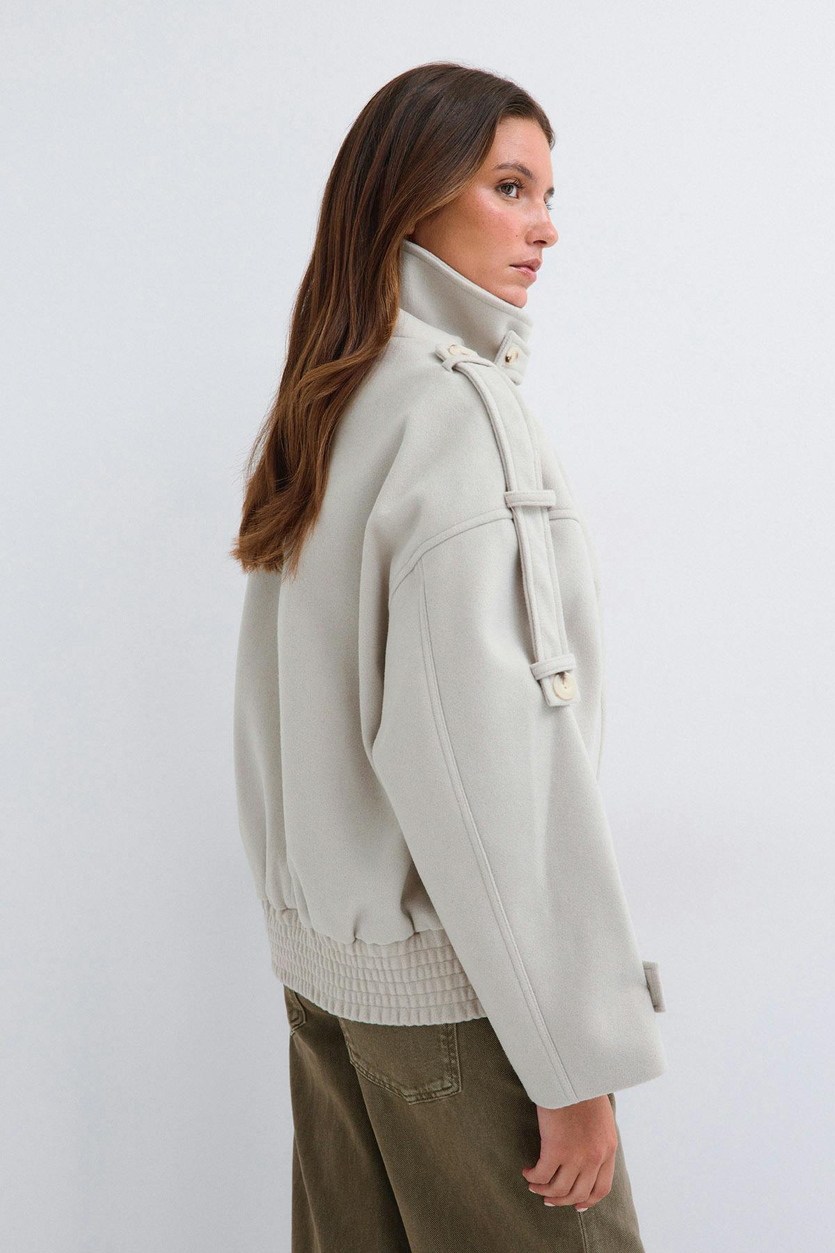 Wool blend jacket - Creme