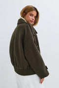 Wool blend jacket - Vert foncé