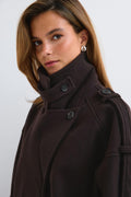 Wool blend jacket - Marron foncé
