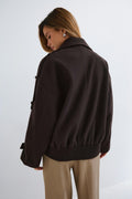 Wool blend jacket - Marron foncé