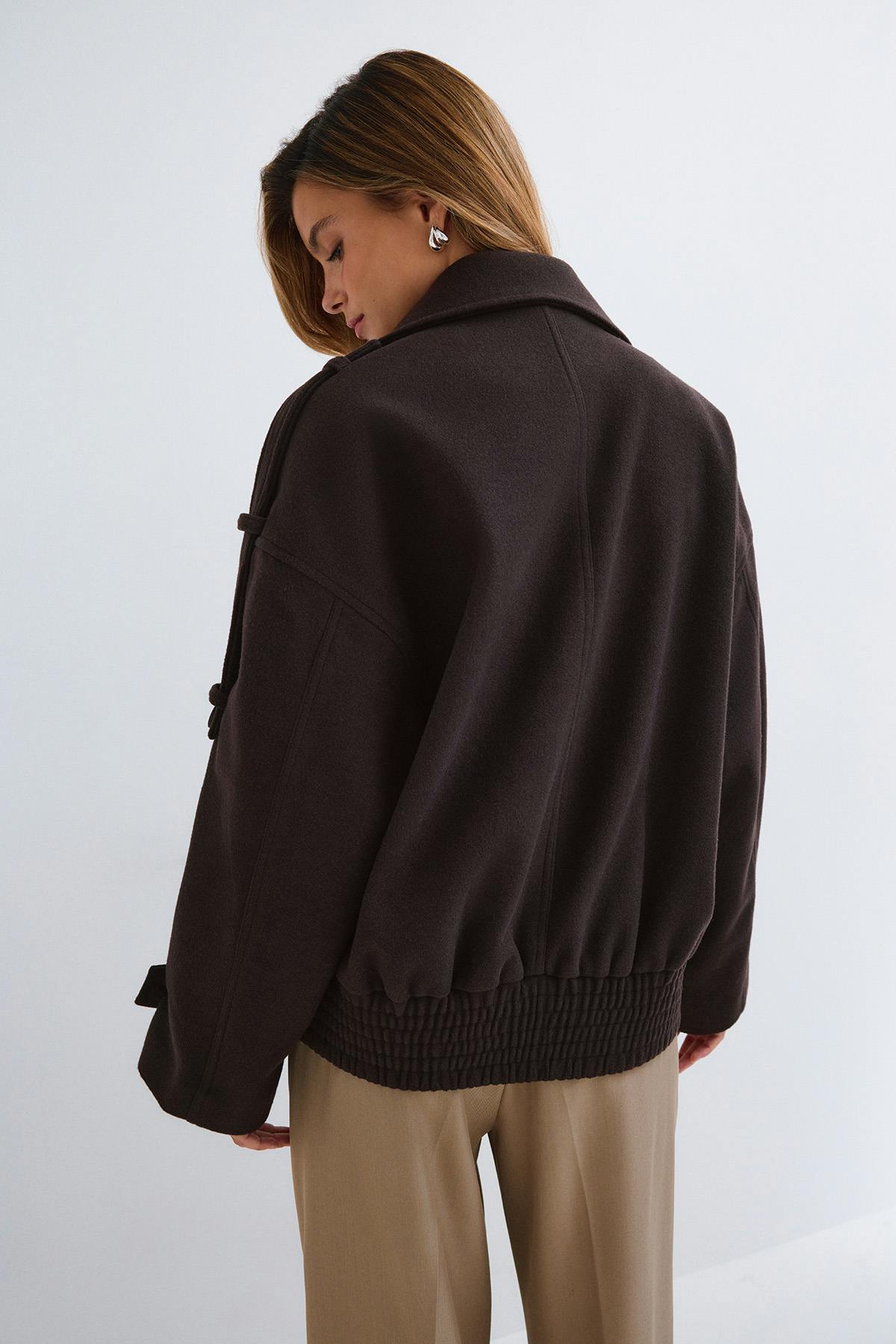 Wool blend jacket - Marron foncé