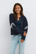 Y knitted sequin cardigan - Navy blazer