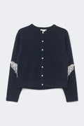 Y knitted sequin cardigan - Navy blazer