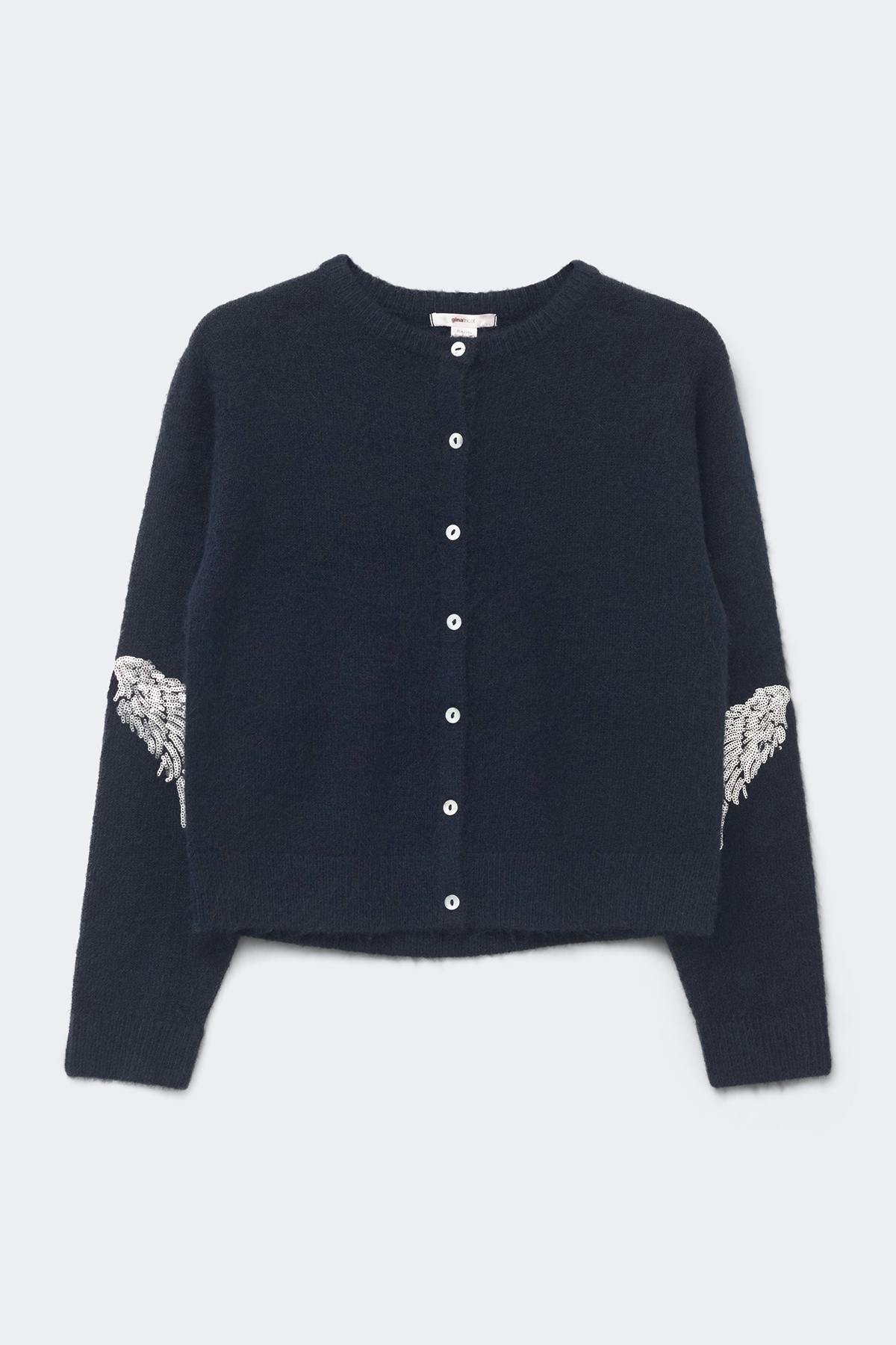 Y knitted sequin cardigan - Navy blazer