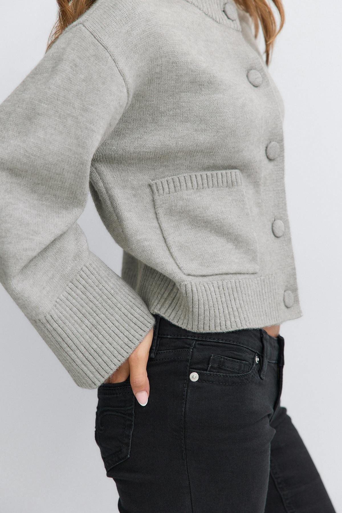 14+ knitted cardigan - Grey melange