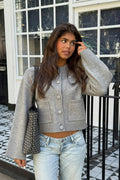 14+ knitted cardigan - Grey melange