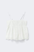 Y broderie anglaise singlet - Blanc cassé