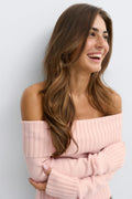 14+ knitted off shoulder top - Ballet slipper