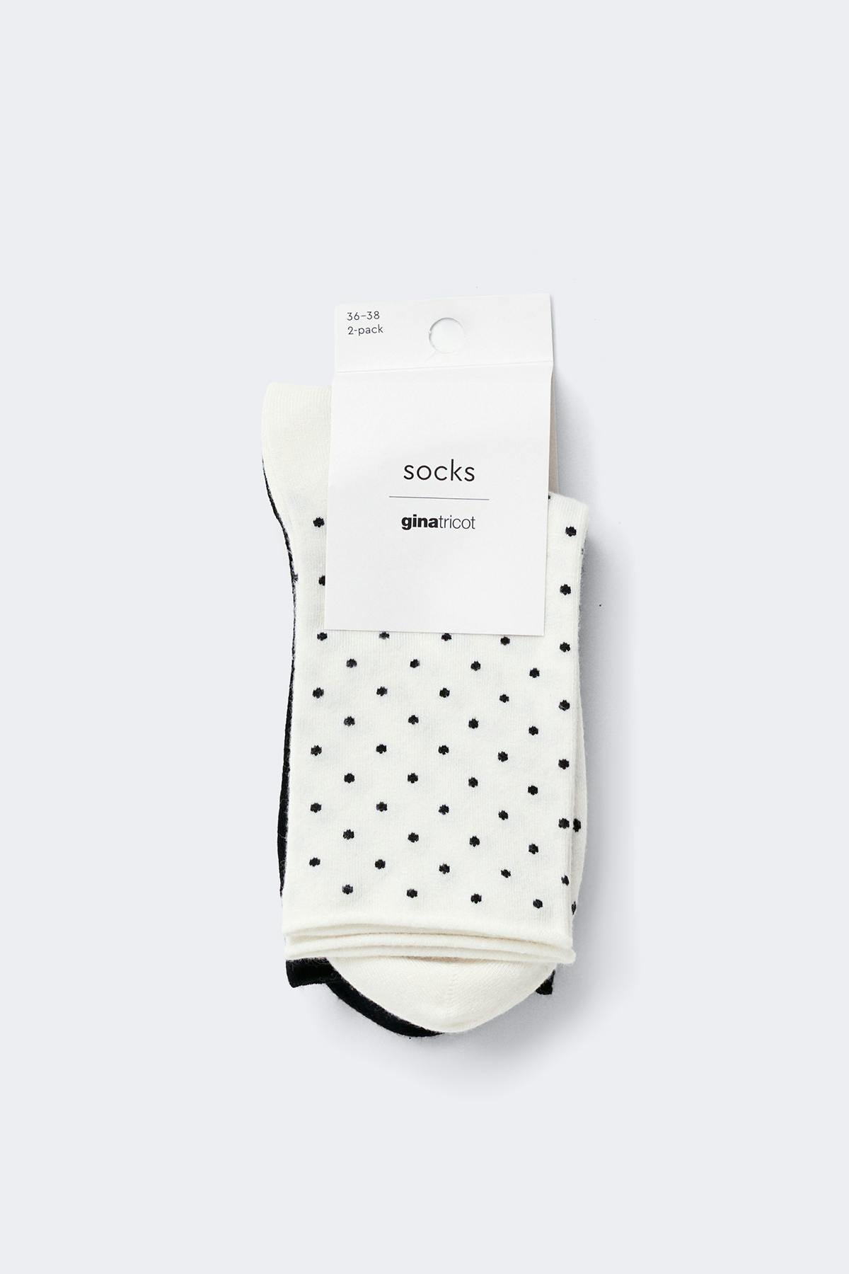 2 - pack dotted socks - Black/white