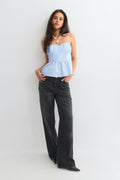 Strap top - Blue/stripe