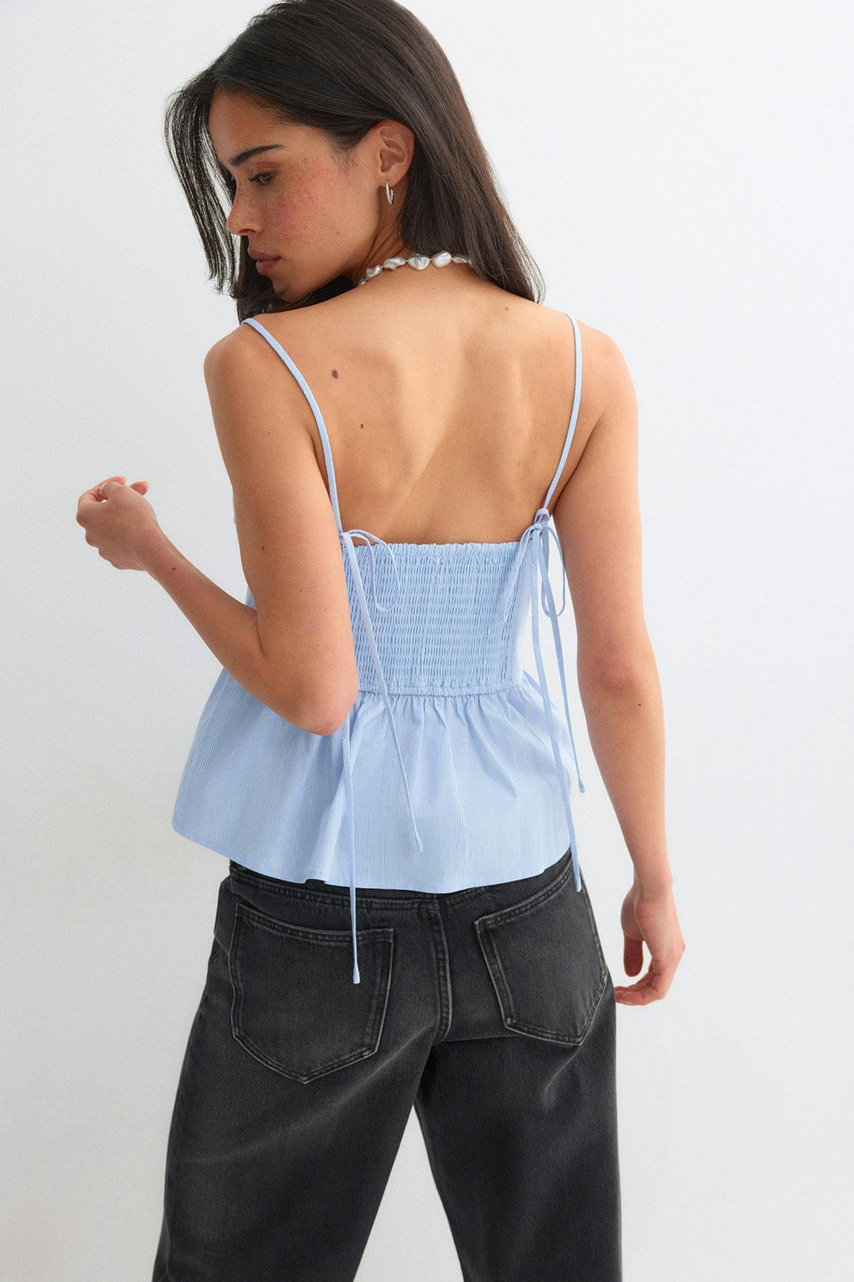 Strap top - Blue/stripe