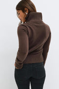 14+ knitted zip cardigan - Chocolate brown