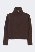 14+ knitted zip cardigan - Chocolate brown