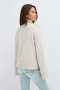 Y knitted polo sweater - Oat melange
