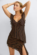 Frill top - Marron
