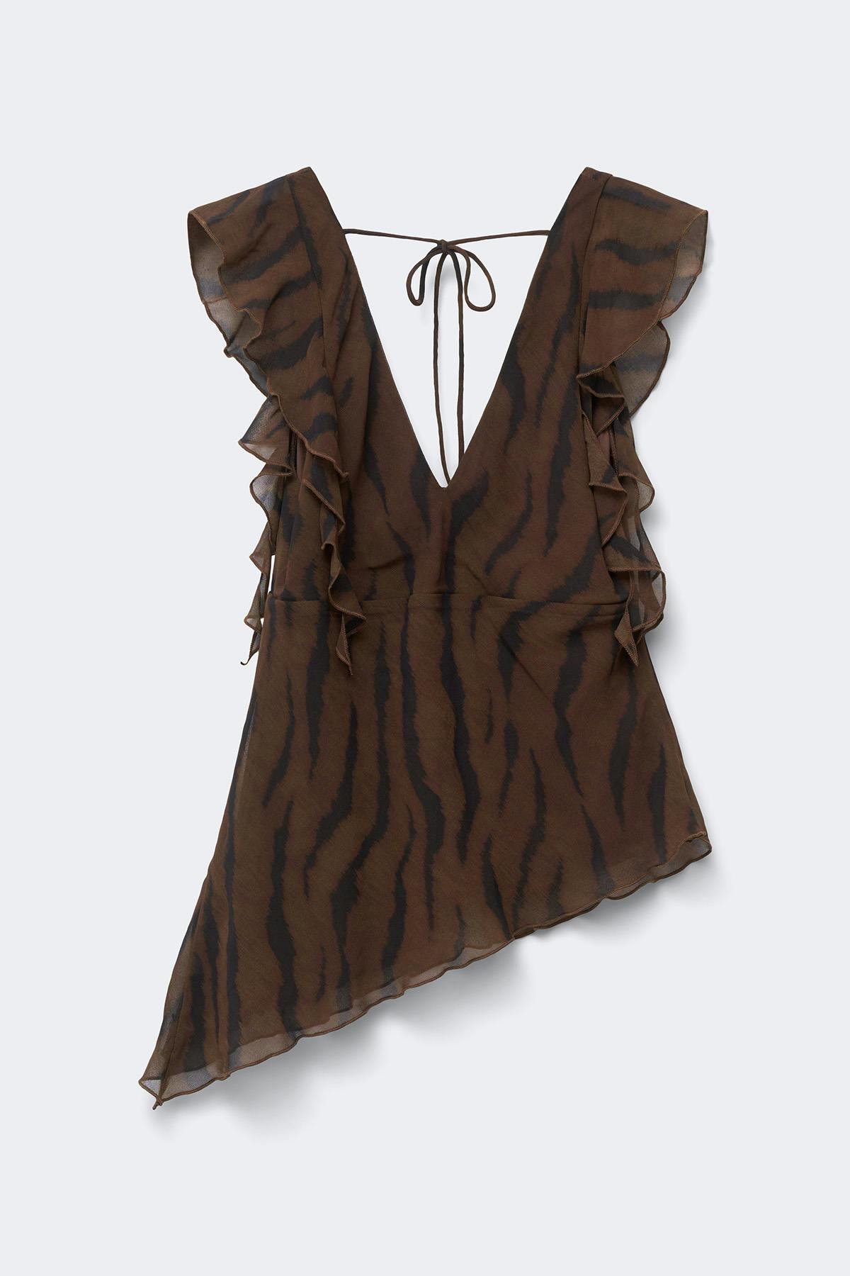 Frill top - Marron