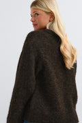 14+ knitted crew neck sweater - Marron foncé