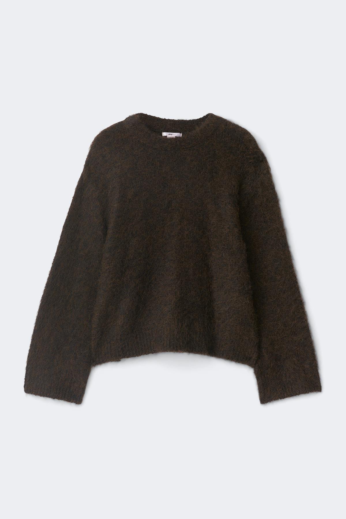14+ knitted crew neck sweater - Marron foncé