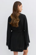 Lace loungewear robe - Noir
