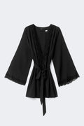 Lace loungewear robe - Noir