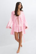 Lace loungewear robe - Noir