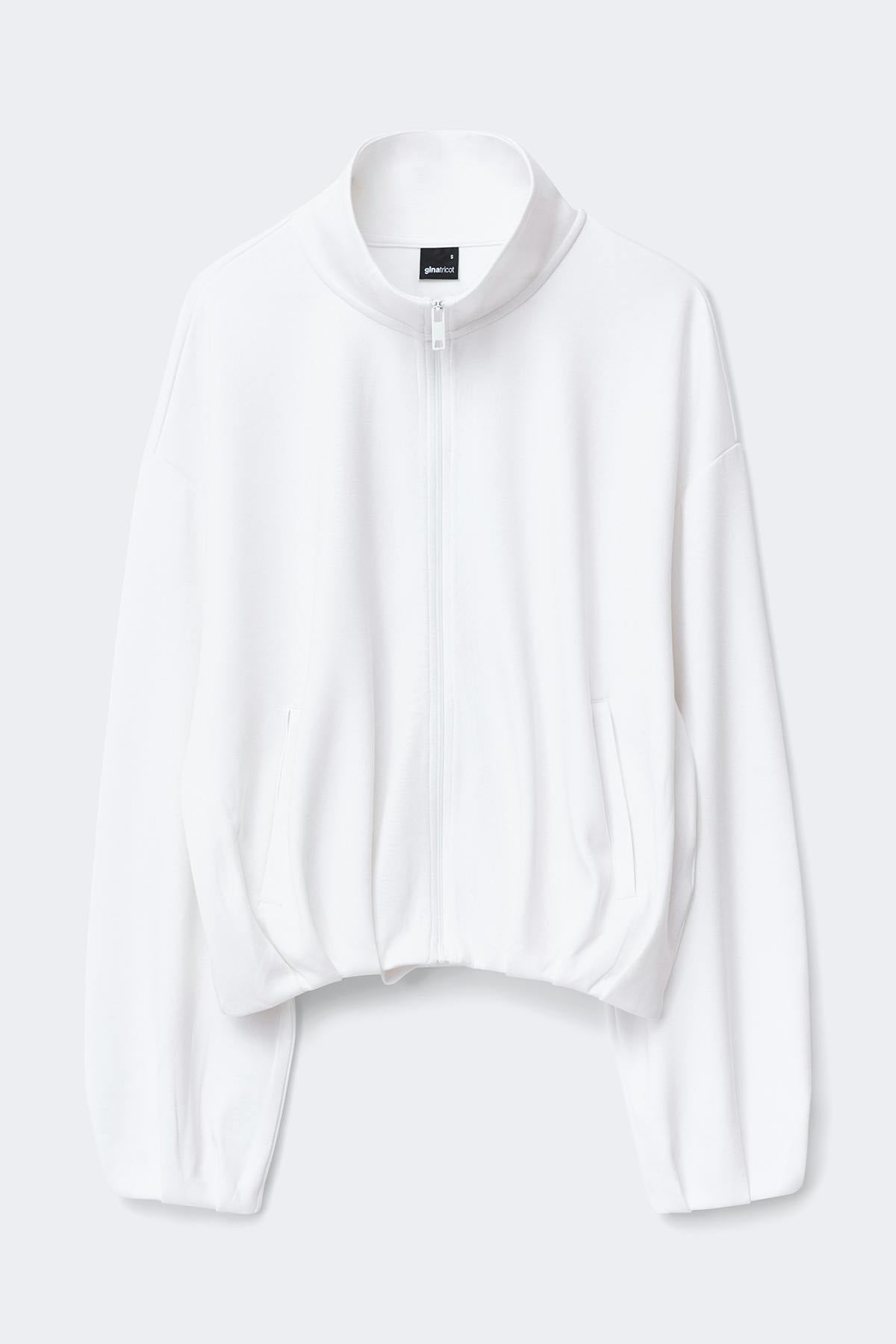 Soft sporty zip jacket - Blanc cassé