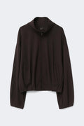 Soft sporty zip jacket - Chocolate plum