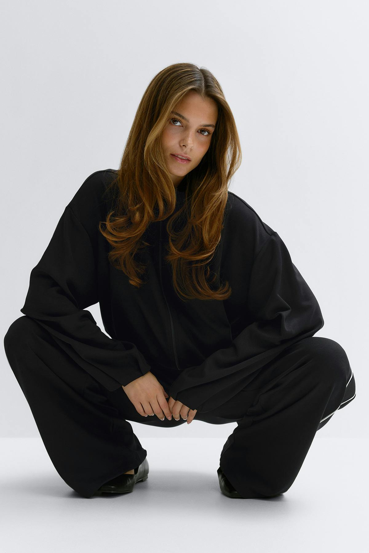Soft sporty zip jacket - Blanc cassé