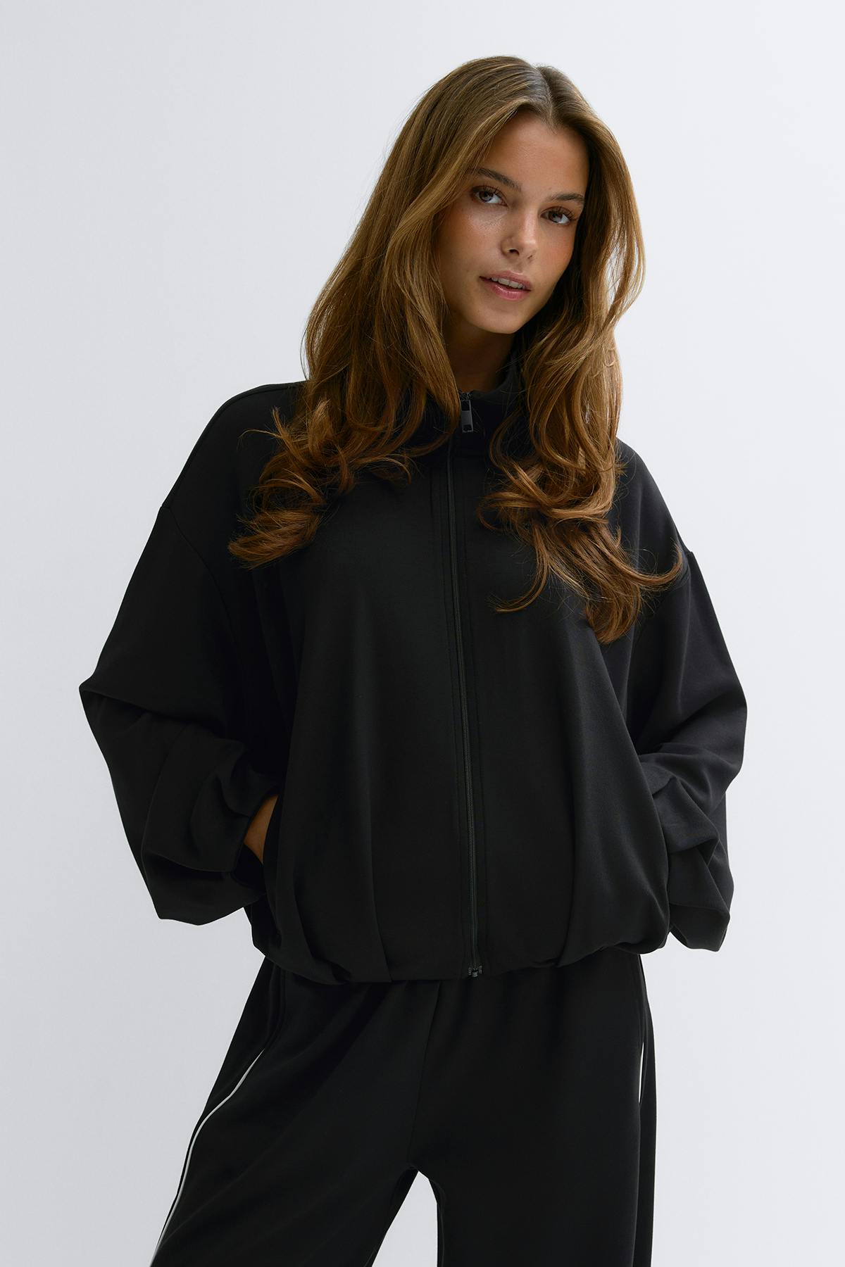 Soft sporty zip jacket - Noir