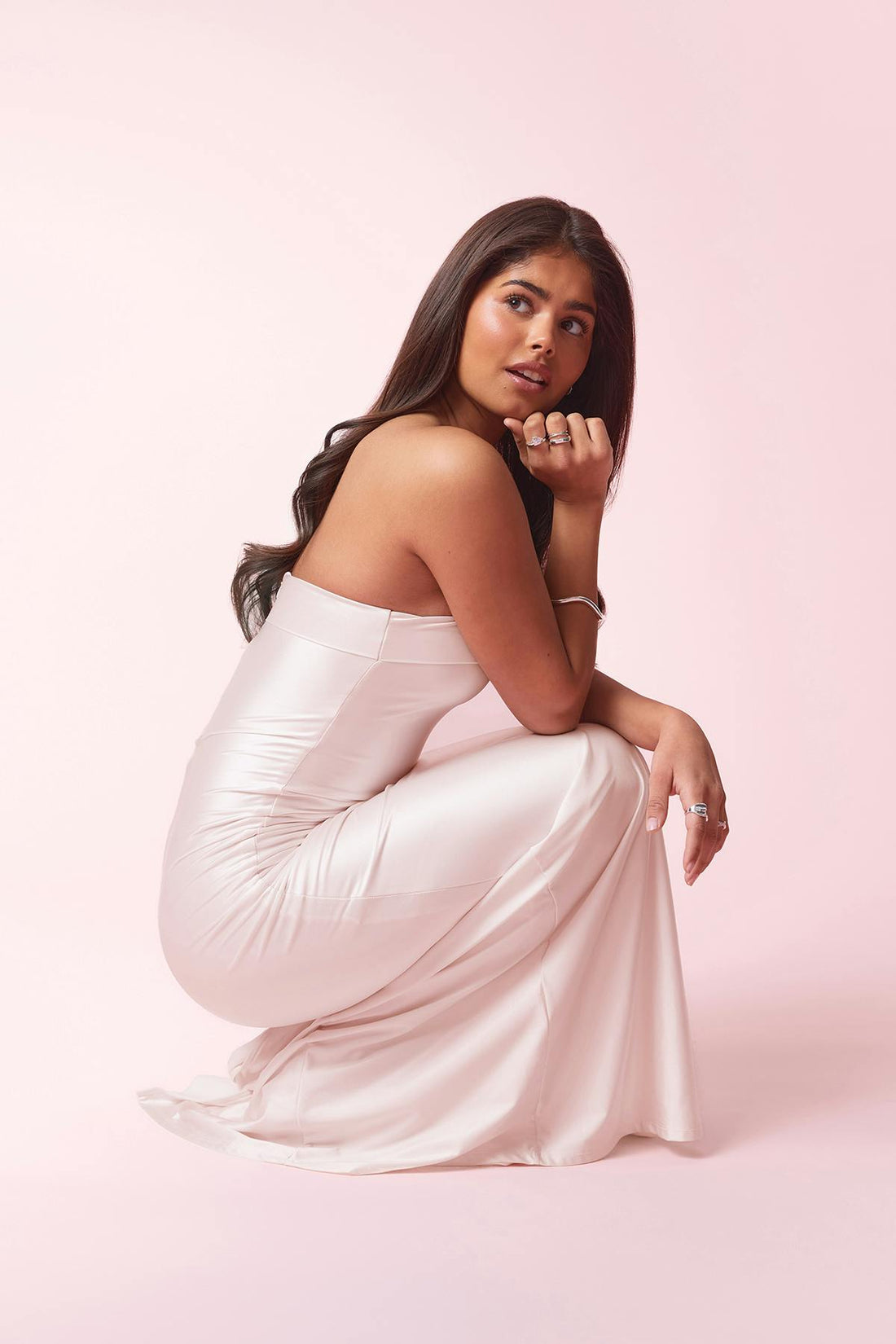14+ prom satin dress - Shrinking violet