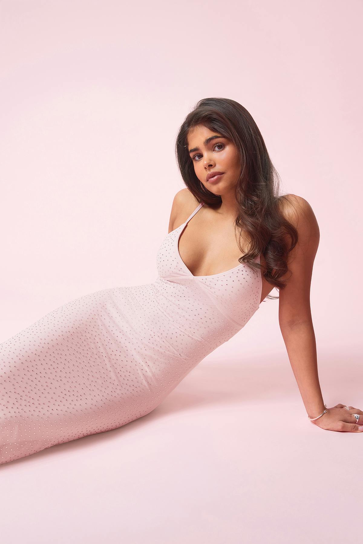 14+ prom rhinestone dress - Heather