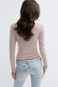 14+ ruched top - Pink dot