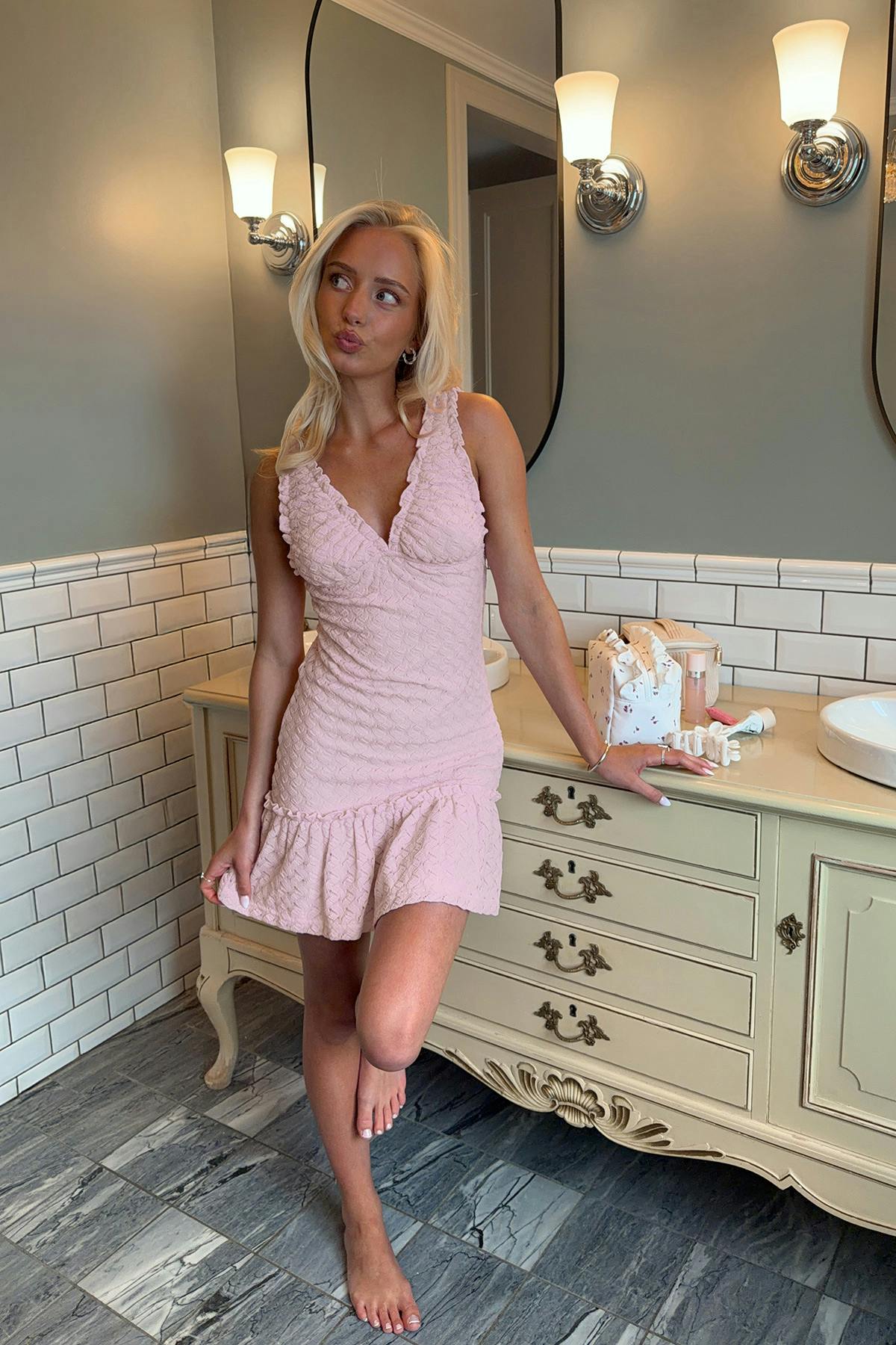14+ crochet mini dress - Noir