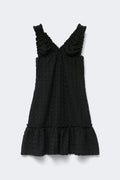 14+ crochet mini dress - Noir