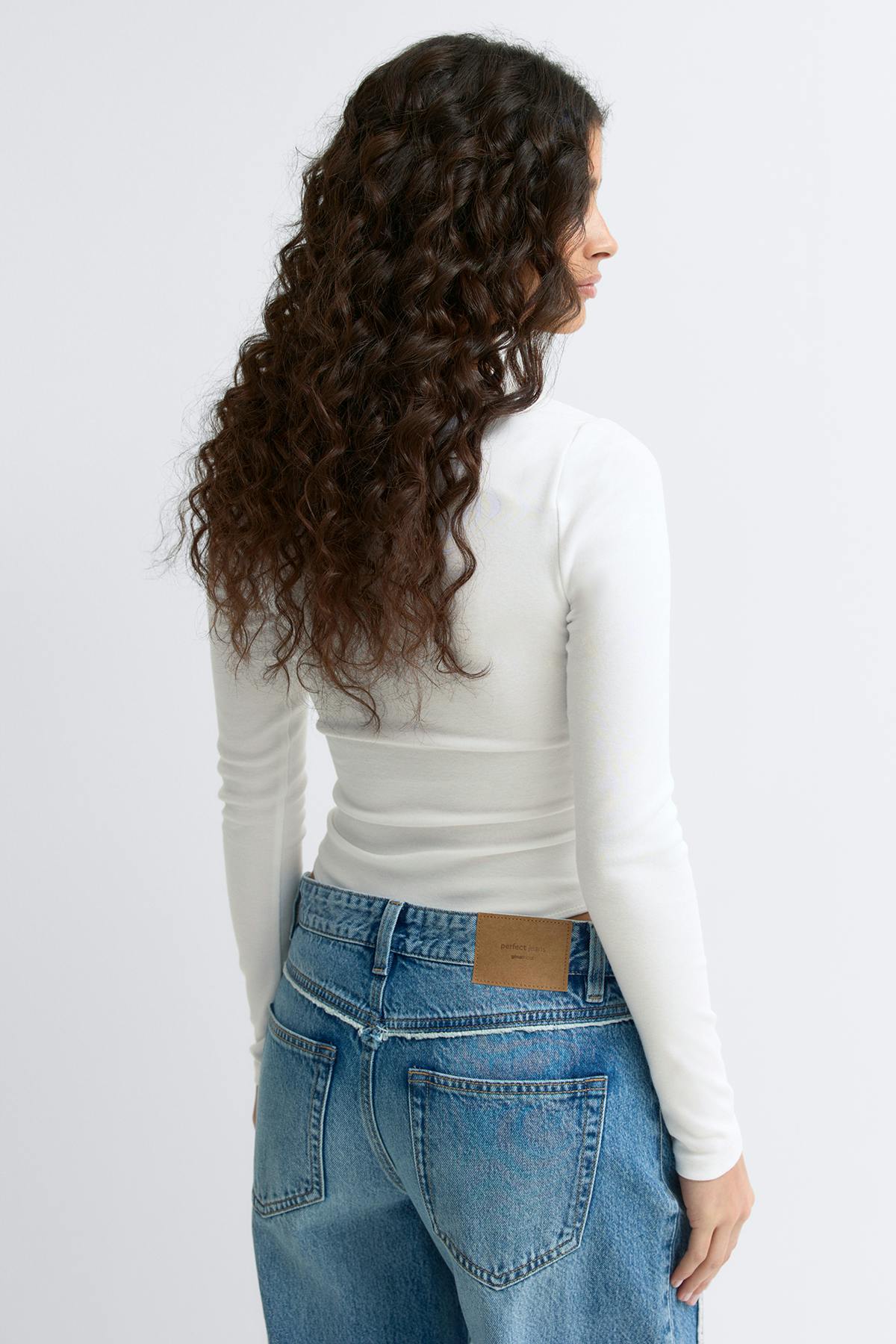 Long sleeve body - Blanc cassé