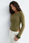 Long sleeve body - Blanc cassé