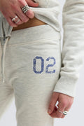 Y low flare sweatpants - Lt greym/print