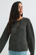 Knitted button cardigan - Noir