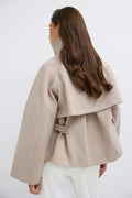 Wide sleeve felt jacket - Beige melange