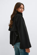 Wide sleeve felt jacket - Noir