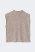 Knitted funnel neck top - Marron clair