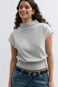 Soft funnel neck top - Seal brown